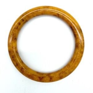 Vintage Butterscotch Marbleized Bakelite Bangle Bracelet Tested
